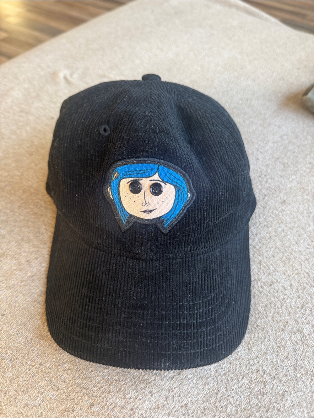 Coraline Black Corduroy Cap